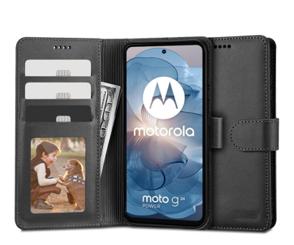 Etui do telefonów TECH-PROTECT Wallet do Motorola Moto G04 / G24 Power / G24 4G / e14 czarn 5906302307913